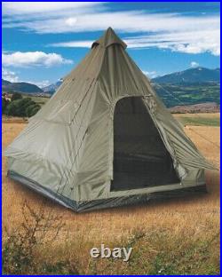 Mil-Tec 4-Man OD Green TeePee Tipi Tent Army Military Camping Shelter New
