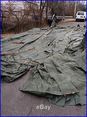 Military 16' X 32' Vinyl/Canvas General Purpose GP Medium Tent W/Pole & Stake