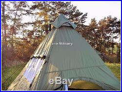 Military&Outdoor Four Man Pyramid Tipi Tent Camping Hunting Waterproof Shelter