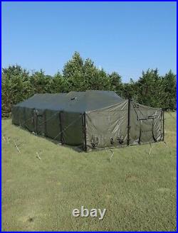 Modular General Purpose Military Tent 18'x54' Camel MGPTS Type I Green in Crates