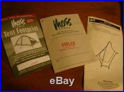 Moss USA Helix tent complete withoriginal manuals, footprint