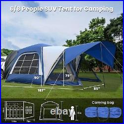 NAIZEA 6-8 People Tent 10x10ft Pop Up SUV Tent Attachment & Screen Room & Awning