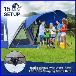NAIZEA 6-8 People Tent 10x10ft Pop Up SUV Tent Attachment & Screen Room & Awning