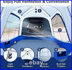 NAIZEA 6-8 People Tent 10x10ft Pop Up SUV Tent Attachment & Screen Room & Awning
