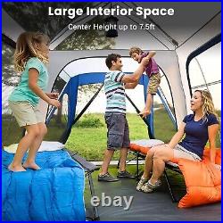 NAIZEA 6-8 People Tent 10x10ft Pop Up SUV Tent Attachment & Screen Room & Awning