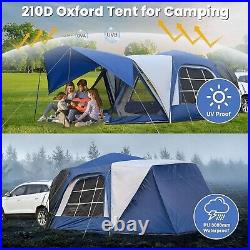 NAIZEA 6-8 People Tent 10x10ft Pop Up SUV Tent Attachment & Screen Room & Awning