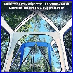 NAIZEA 6-8 People Tent 10x10ft Pop Up SUV Tent Attachment & Screen Room & Awning