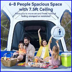 NAIZEA 6-8 People Tent 10x10ft Pop Up SUV Tent Attachment & Screen Room & Awning