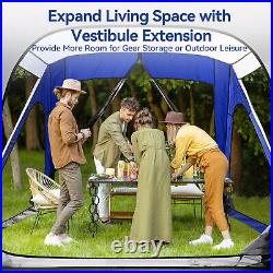NAIZEA 6-8 People Tent 10x10ft Pop Up SUV Tent Attachment & Screen Room & Awning
