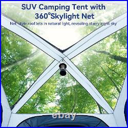 NAIZEA 6-8 People Tent 10x10ft Pop Up SUV Tent Attachment & Screen Room & Awning