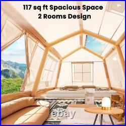 NAIZEA 8-10 Person Inflatable Tents for Camping With Pump Canopy 2 Room 13ftX9ft