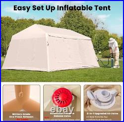 NAIZEA 8-10 Person Inflatable Tents for Camping With Pump Canopy 2 Room 13ftX9ft