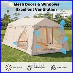 NAIZEA 8-10 Person Inflatable Tents for Camping With Pump Canopy 2 Room 13ftX9ft