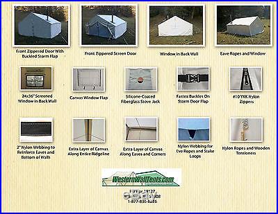NEW! 10x12x5ft Outfitter Canvas Wall Tent Hunting Camping Glamping