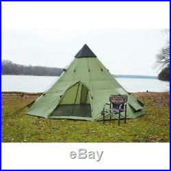 NEW Guide Gear Family Teepee Tent 18'x 18' Sleeps 10-12 People Weatherproof