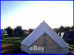 NEW Large Family 100% Cotton Canvas Bell Tent With Zig Zipped In Ground Sheet