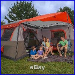 NO TAX! Ozark Trail 12 Person 3 Room L-Shaped Cabin Tent Hiking Fast set-up NEW