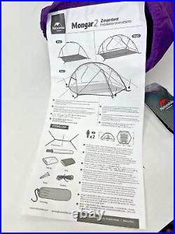 Naturehike Mongar 2 Ultralight Backpacking Tent 3 Seasons Purple with Mat