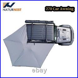 Naturnest 270° Car Awning Rooftop Tent + Awning Room Camp Canopy for SUV Trucks