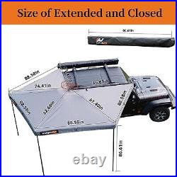 Naturnest 270° Car Awning Rooftop Tent + Awning Room Camp Canopy for SUV Trucks
