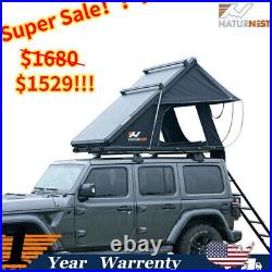 Naturnest 2-3 Person Aluminum Pop Up Rooftop Tent Hard Shell for SUV Camping