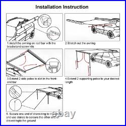 Naturnest Car Side Awning SUV Truck Rooftop Tent Shade Outdoor Camping 6.5x9.8ft