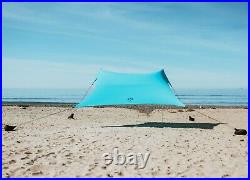 Neso Gigante Beach Tent with Sand Anchors, Portable Sun Shelter (Teal)