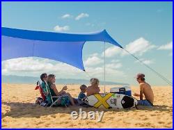 Neso Grande Beach Tent with Sand Anchors, Portable Sun Shelter (Periwinkle Blue)
