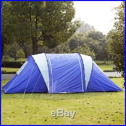 New 1+2 Room 6-8 Person/Man Waterproof Camp Hiking Camping Tunnel Family Tent