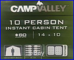 New Camp Valley 10 Person 60 Sec Instant Setup Tent Dome Camping Water Resistant