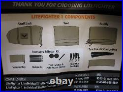 New Coyote Tan One Man Combat Shelter Litefighter 1 Bivouc Bivy Tent Bednet