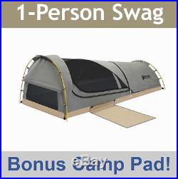 New Kodiak Canvas Swag 1-Person Tent with + 2-inch Sleeping Camping Pad, Olive