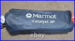 New MARMOT CATALYST 3 Person 3 Season Tent Camping Backpacking Red / Blue