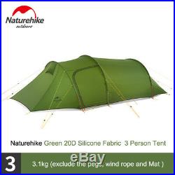 OPALUS 3 Person Large Space 4 Season 2-Room Camping Tunnel Tent Double Layer