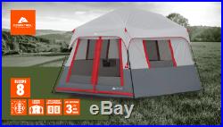 OZARK TRAIL 8 PERSON INSTANT HEXAGON CABIN TENT With LED LIGHT