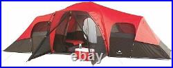 OZARK Trail Family Cabin Tent (Red/Black, 10 Person)
