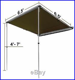 OffGrid Retractable Pull Out Roof Top Awning Sun Shade Shelter 6.5ft x 6.5ft