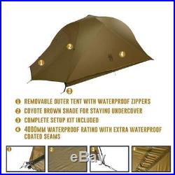 OneTigris 1 Person Camping Tent Waterproof Tunnel Double Layer Instant Shelter