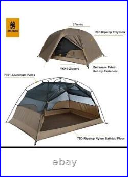 OneTigris COSMITTO 2.0 Lightweight 2 Person Backpacking Tent Coyote Brown (TK)