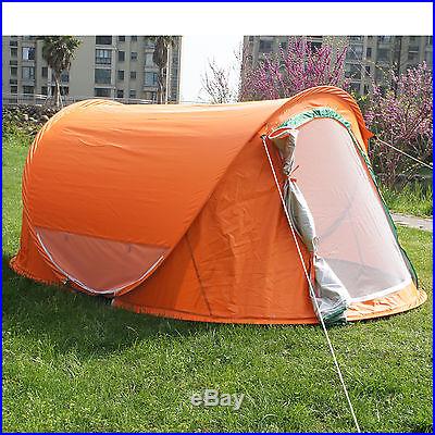 Orange 2-3 Persons Camping Hiking Travelling Beach Shelter Pop Up Tent CLEARANCE