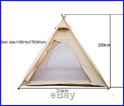 Oudoor Canvas Camping Pyramid Adult Indian Teepee Tent for 23 Person