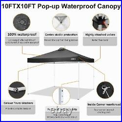 Outdoor 10x10ft Pop Up Canopy Tent Beach Canopy Portable Canopy with Air Vent