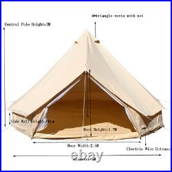 Outdoor 5M Glamping Canvas Bell Tent Camping Tent Tipi Family Tent Yurt Teepee