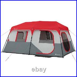 Outdoor 8-Person Instant Cabin Tent with LED Lights Family Camping Portable US