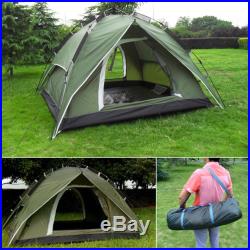 Outdoor Automatic Tent Waterproof Double Layer 3-4 Person Instant Camping Green