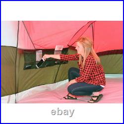 Outdoor Camping Tent Large 10-Person 3-Room Cabin Screen Porch Waterproof Red