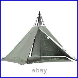 Outdoor Camping Tent Teepee Tent 4 Season 2 Doors Hike Waterproof Tent Pyramid