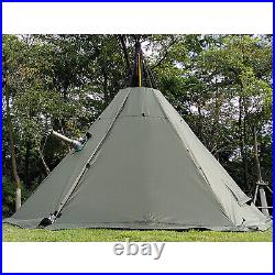 Outdoor Camping Tent Teepee Tent 4 Season 2 Doors Hike Waterproof Tent Pyramid