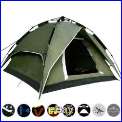 Outdoor Double layer Waterproof 4-Person Family Camping Instant Tent Green US