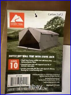 Outdoor Wall Tent Stove Jack 20' x 10' Sleeping Camping Large 10 Person Capacity